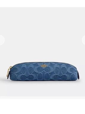 Coach Pencil Case In Signature Denim